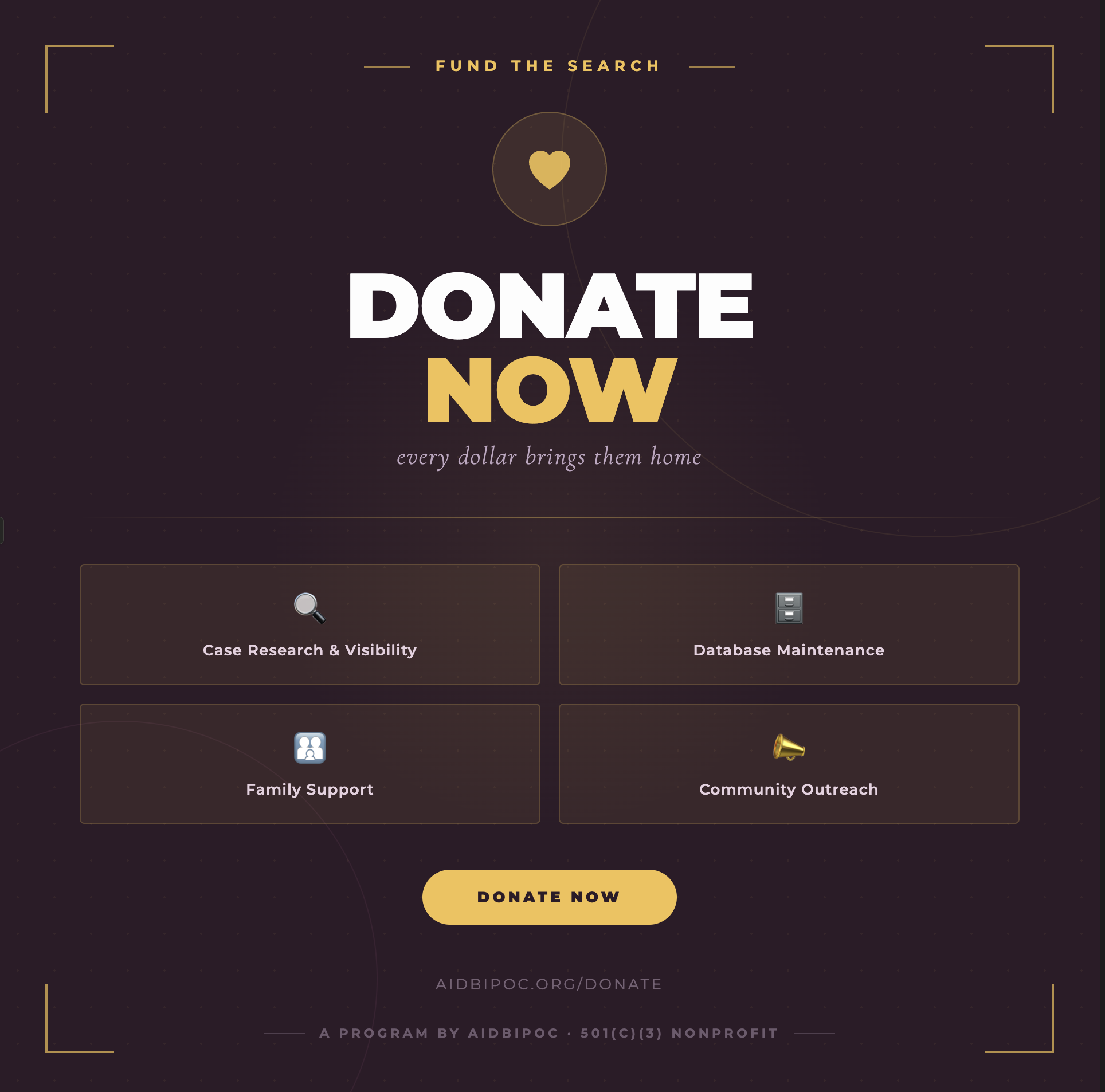 Donate Now Card by AIDBIPOC Donate Now Card for AIDBIPOC